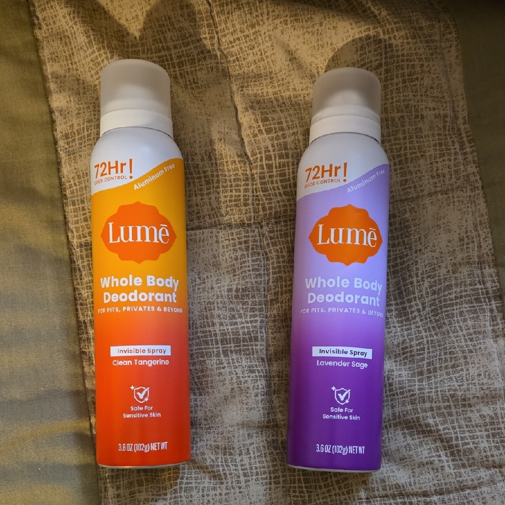 Lume Whole Body Deodorant Set - Tangerine and Lavender Sage